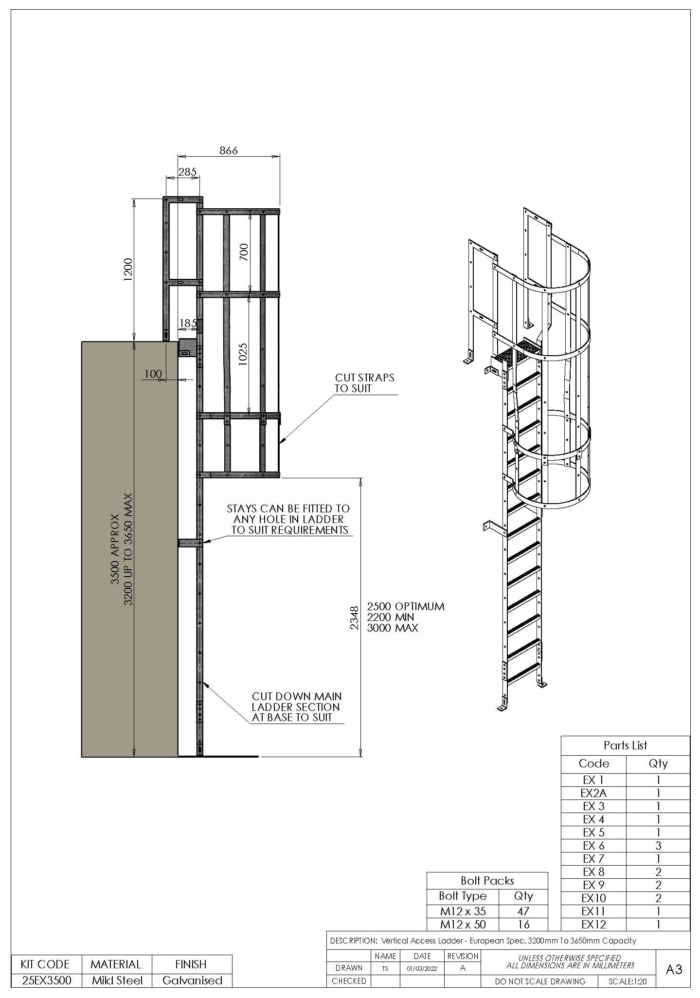 Verticial Access Ladder Kit – European Spec BS EN 131