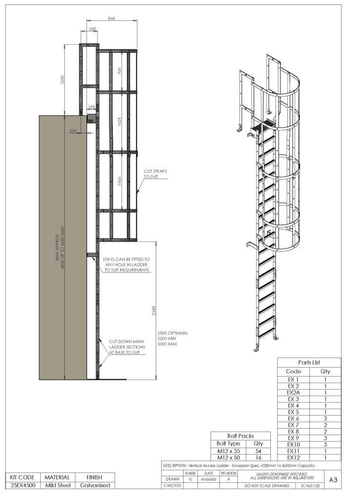 Verticial Access Ladder Kit – European Spec BS EN 131