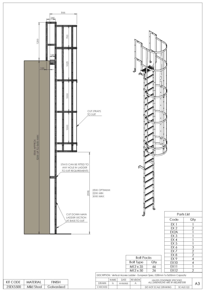 Verticial Access Ladder Kit – European Spec BS EN 131