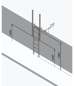 Aluminium Vertical Access Ladder – Walkthrough Only