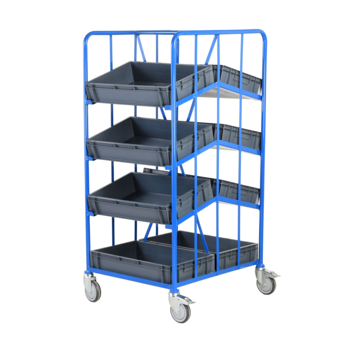 Angled Mobile Tray Racks