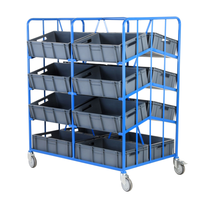 Angled Mobile Tray Racks