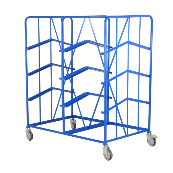 Angled Mobile Tray Racks
