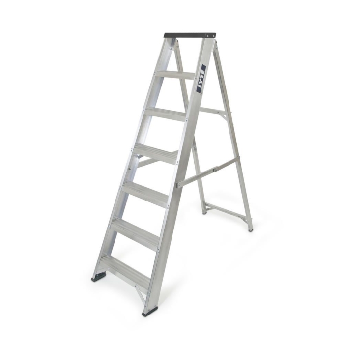 Lyte Industrial Aluminium Swingback Step Ladders with Tool Tray