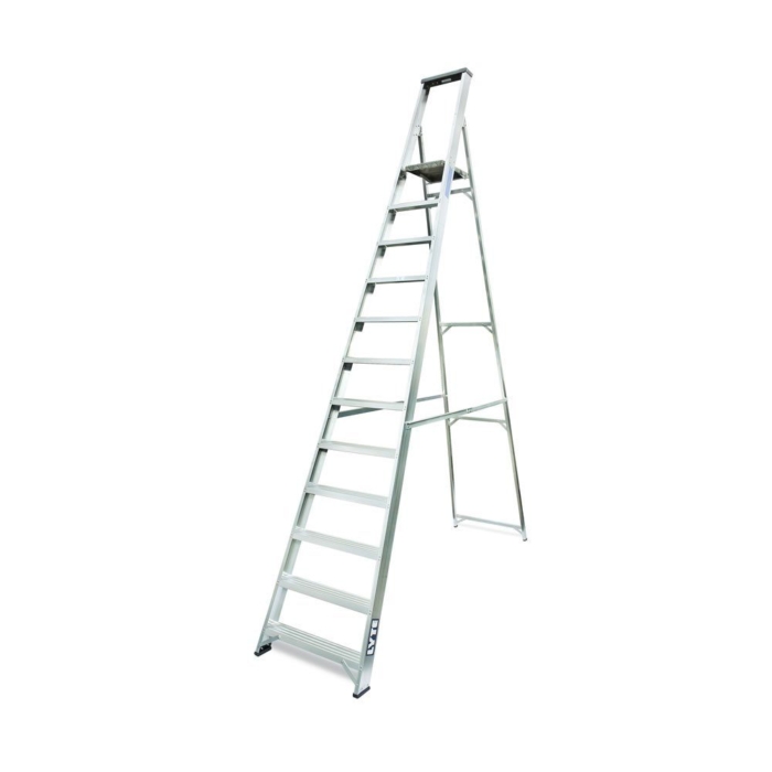 Lyte Industrial Aluminium Platform Step Ladders with Tool Tray