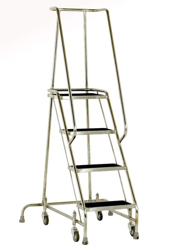 Stainless Three, Four and Five Step Ladders