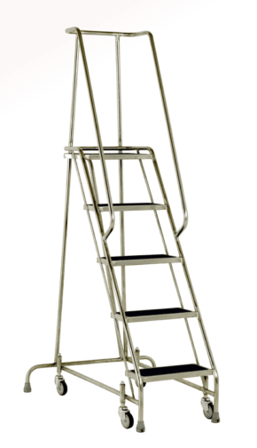 Stainless Three, Four and Five Step Ladders