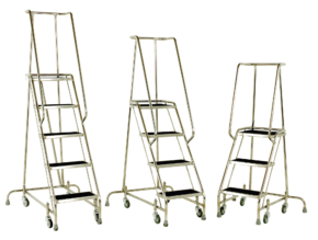 Stainless Three, Four and Five Step Ladders